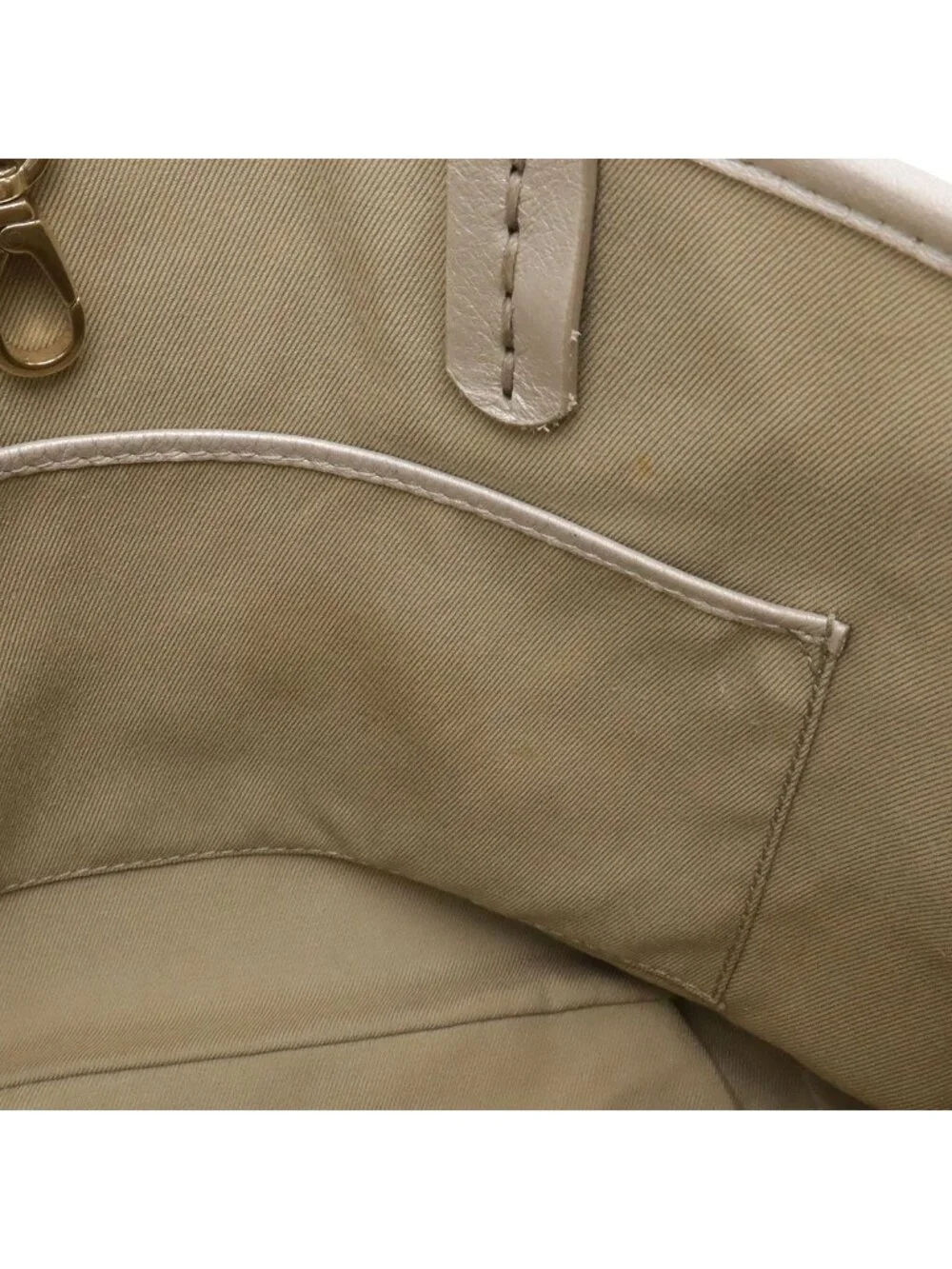 Bvlgari Sotirio Tote Shoulder Handbag Leather Champagne Silver Gold